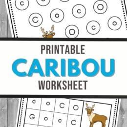 two digital page images of caribou themed letter worksheets