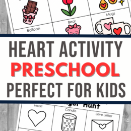 two digital pages from the heart themed activity preschool pack