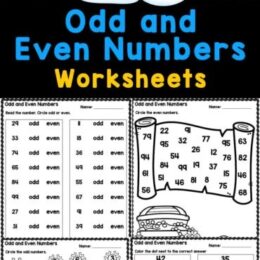 six digital page images of odd and even worksheets