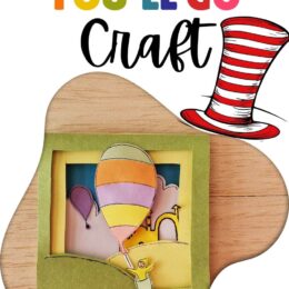 image of put together 3d book cover craft of "Oh the Places You'll Go" by Dr Seuss