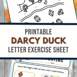 two digital page images of Darcy Duck exercise sheets