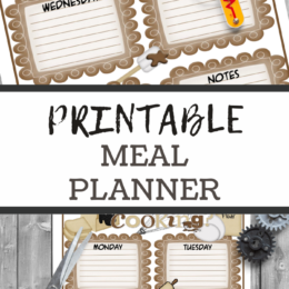 two digital images of the printable meal planner pages