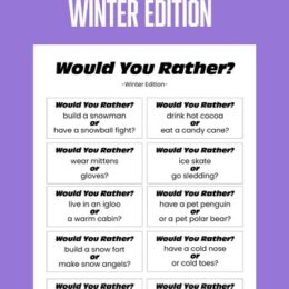 sample digital page showing some Would You Rather question cards