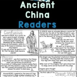 six digital page images from the Ancient China readers pack