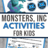 two digital pages from the Monsters University activities pack