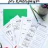 spread out printed pages from the severe weather learning pack