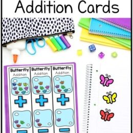 colorful clipart butterflies in clipart jars with addition signs