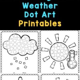six digital weather dot marker coloring pages