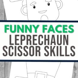 two digital page images of leprechaun scissor skills