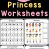six digital princess themed learning worksheets