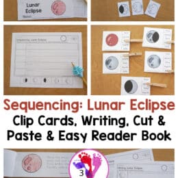 collage of lunar eclipse sequencing activities