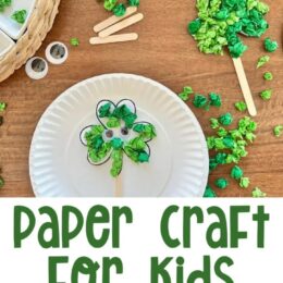 paper shamrock craft made with crumpled paper