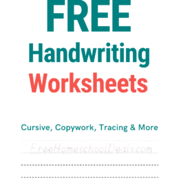 FREE Handwriting Worksheets - Cursive, Copywork, Tracing and More - FreeHomeschoolDeals.com