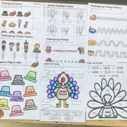 free Thanksgiving learning printables ABCdee Thankful Mini Book and activity pages