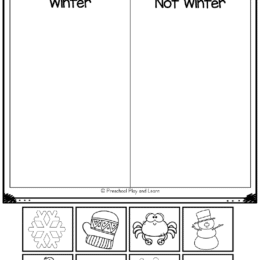 Winter or Not preschool worksheet preview from Preschool Play and Learn