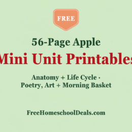 Free 56-page apple mini unit printables cover — anatomy, life cycle, and morning basket pages