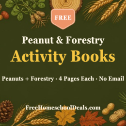 Free Peanut and Forestry activity books from Texas Farm Bureau, 4 pages each, no email needed