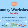 Free country worksheets for kids: 12 countries, PreK–2, no sign-in, with Japan, Egypt, Italy and France flags