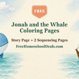 Free Jonah and the Whale coloring pages: a printable story page and 2 sequencing pages