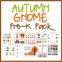 free Autumn Gnome Pre-K Pack 25 pages Over the Big Moon