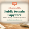 Free public domain copywork worksheets with model text above handwriting rows