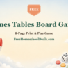 Free times tables board game: a bright printable rocket race board with green and orange multiplication question cards